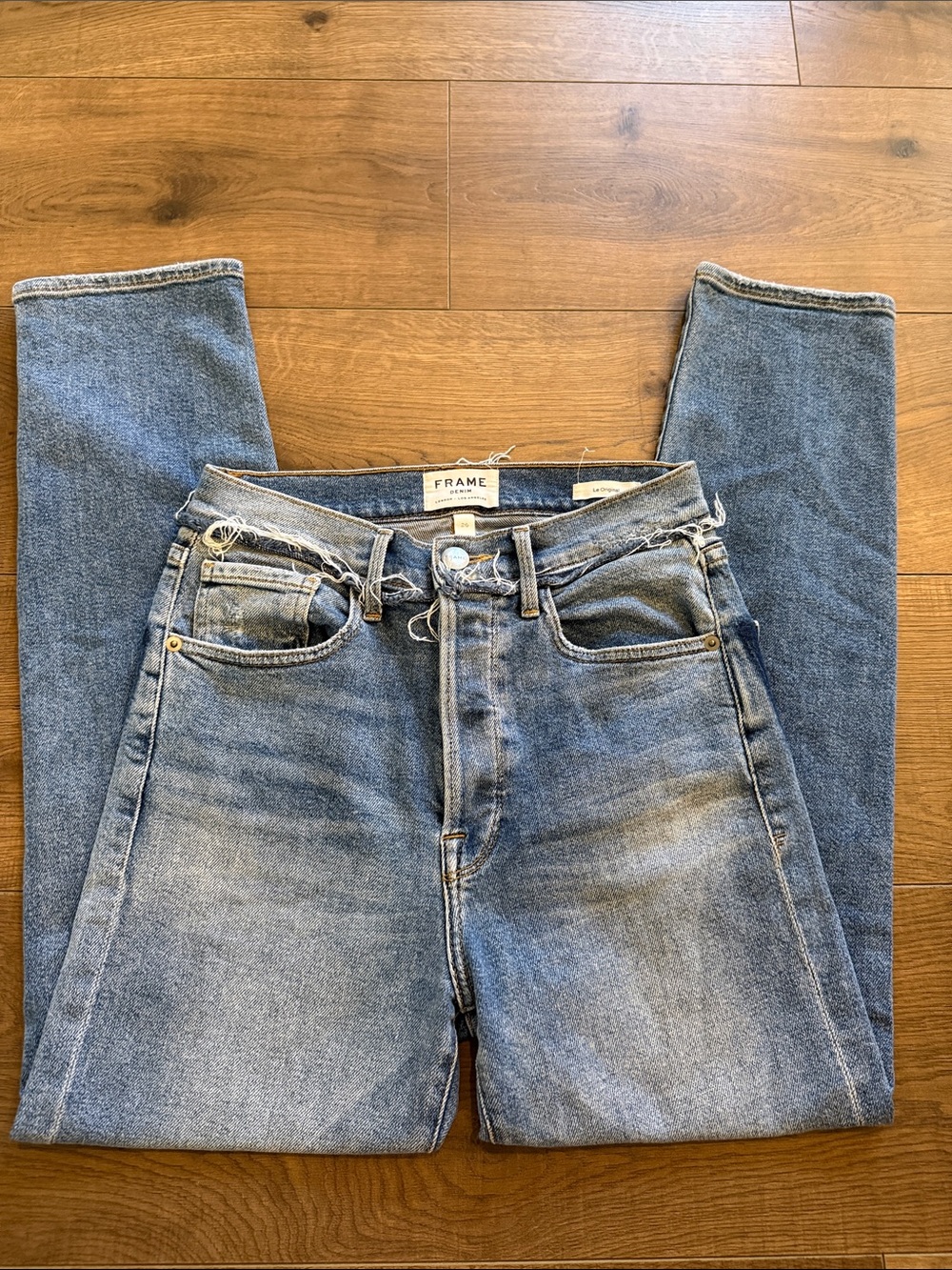 Frame Denim Light Blue Straight-Leg Jeans